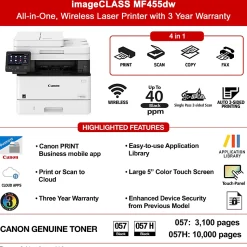 Canon® imageCLASS® MF455dw Wireless All-In-One Monochrome Laser Printer