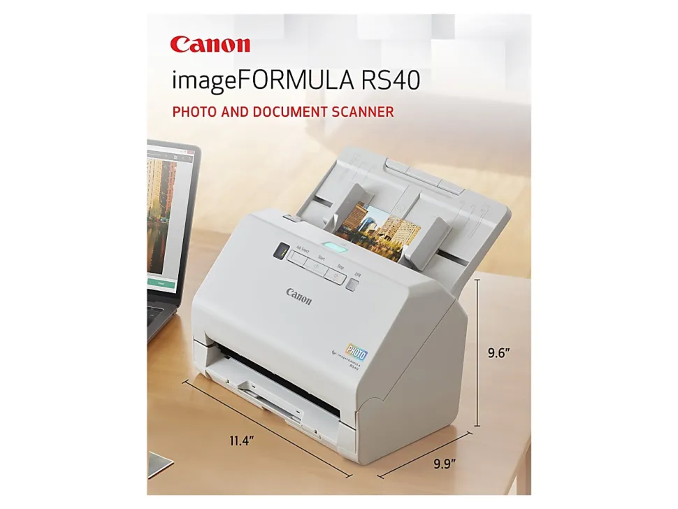 Canon imageFORMULA RS40 - Document scanner - Contact Image Sensor (CIS) - Duplex - Legal - 600 dpi - up to 40 ppm (mono)/up to 30 ppm (color)