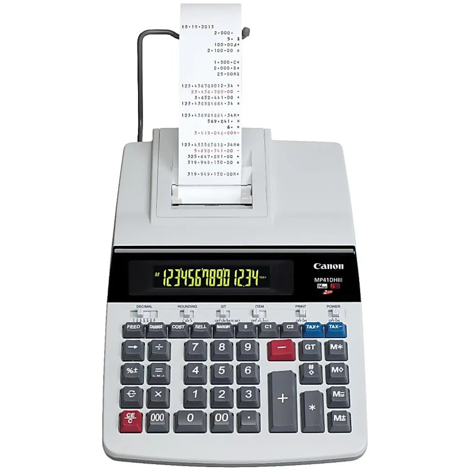 Canon MP41DHIII Printing Calculator, Black/Red