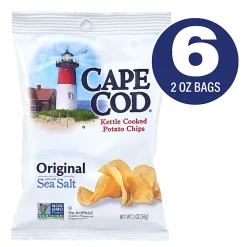 Cape Cod Original Potato Chips, 2.0 Oz, Case Of 6 Bags