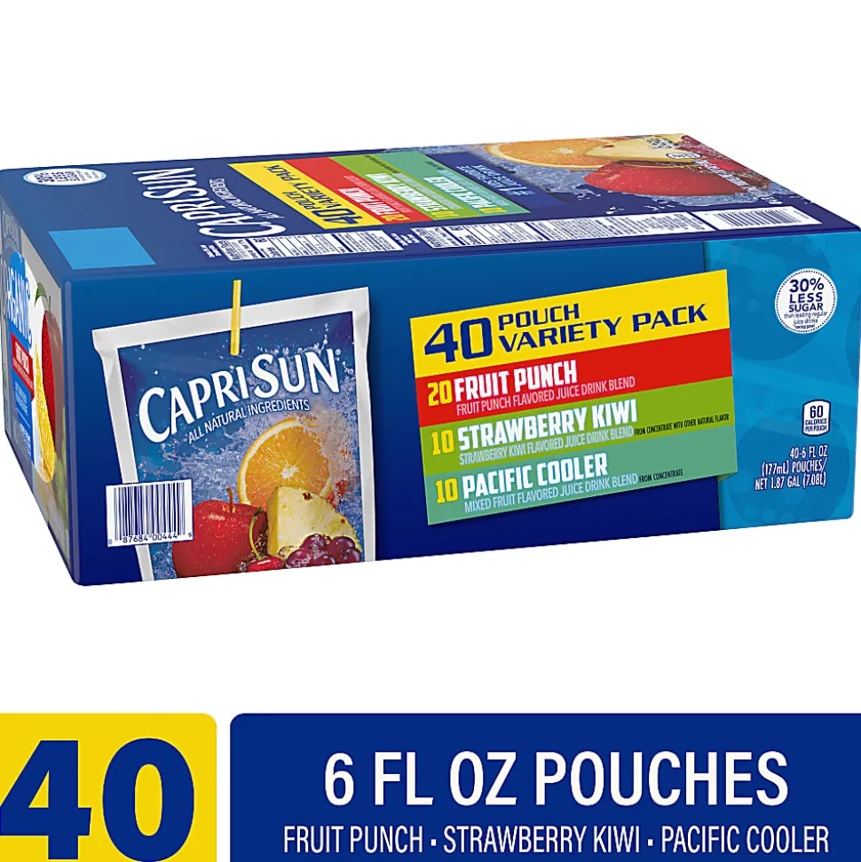 Capri Sun Variety Pack, 6 Oz, Pack Of 40 Pouches