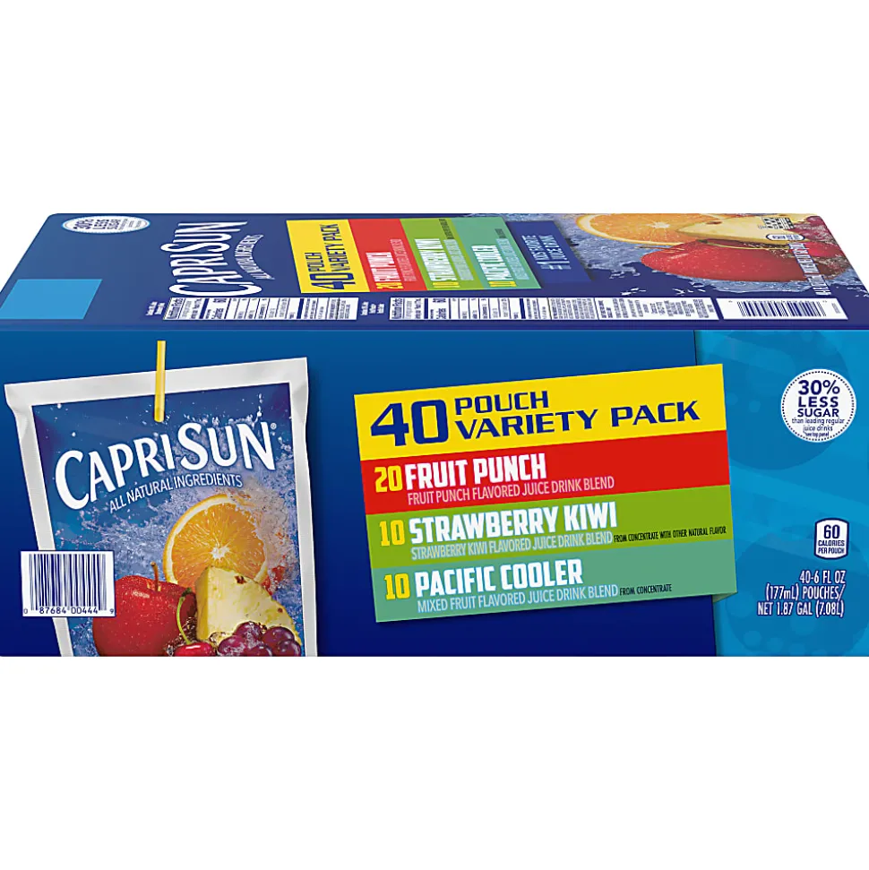 Capri Sun Variety Pack, 6 Oz, Pack Of 40 Pouches