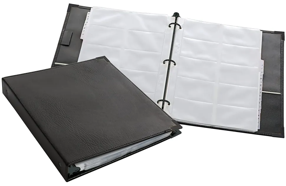 Cardinal® Business Collection Card File Binder, 11 5/8"H x 10 1/2"W x 1 3/4"D, Black