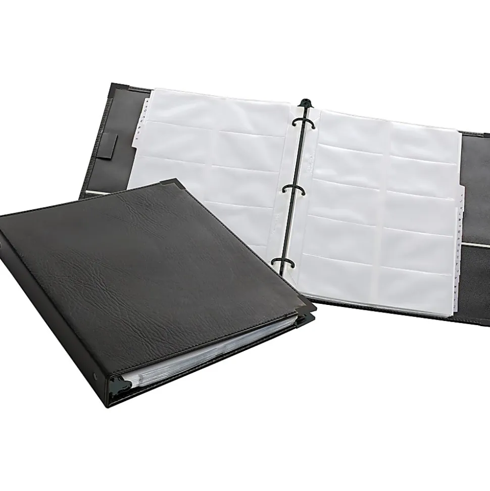 Cardinal® Business Collection Card File Binder, 11 5/8"H x 10 1/2"W x 1 3/4"D, Black