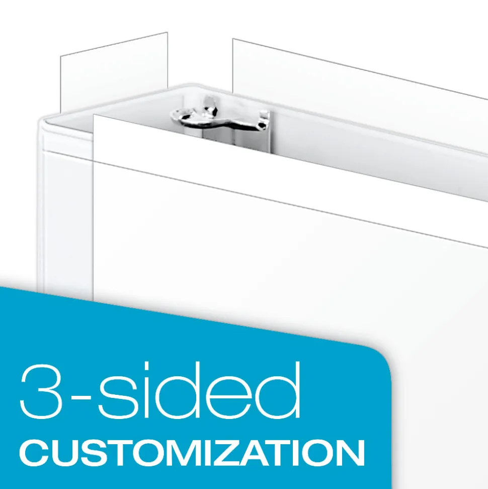 Cardinal® EasyOpen™ ClearVue™ Locking View 3-Ring Binder, 4" D-Rings, 52% Recycled, White