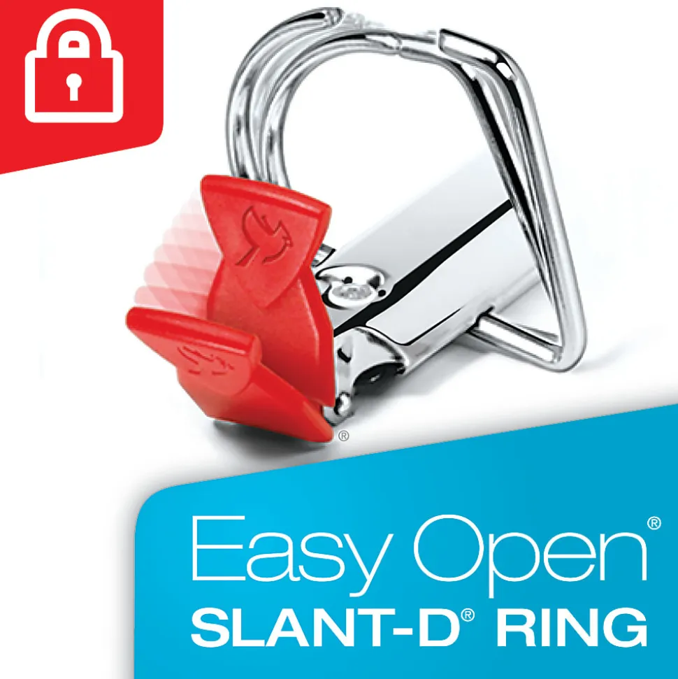 Cardinal® EasyOpen™ ClearVue™ Locking View 3-Ring Binder, 5" D-Rings, 52% Recycled, White