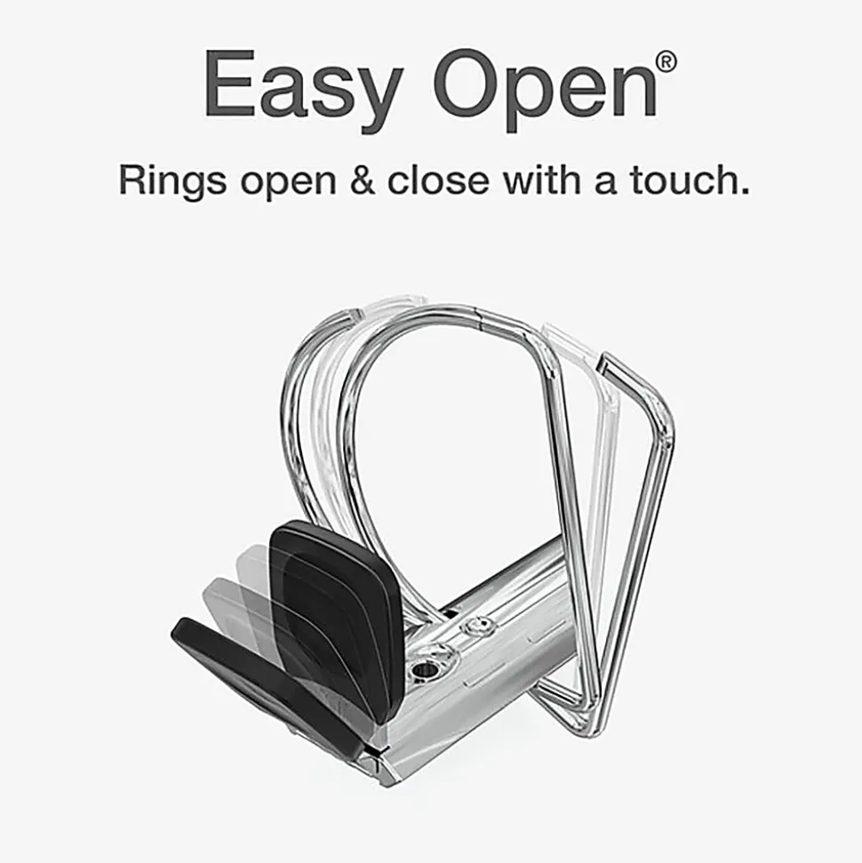 Cardinal® EasyOpen™ ClearVue™ Locking View 3-Ring Binder, 5" D-Rings, 52% Recycled, White