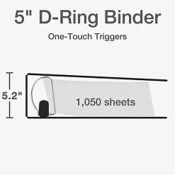Cardinal® EasyOpen™ ClearVue™ Locking View 3-Ring Binder, 5