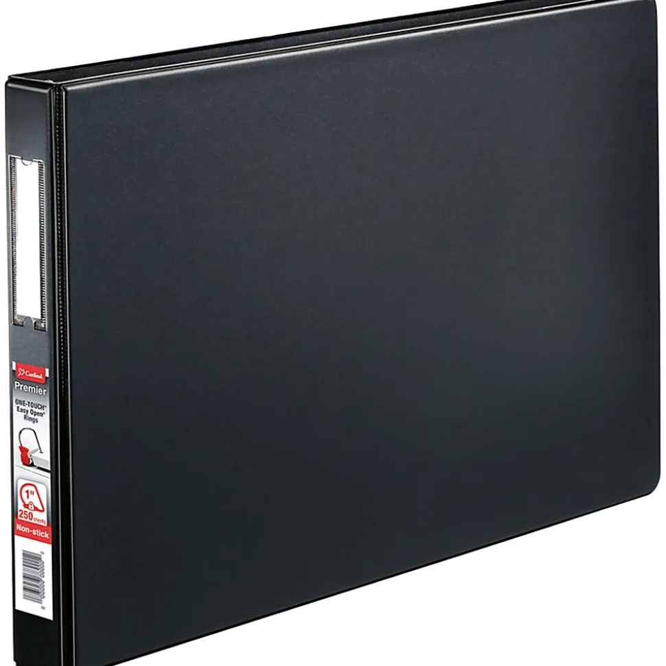 Cardinal® EasyOpen™ Tabloid Reference 3-Ring Binder, 1" Slant Rings, Black