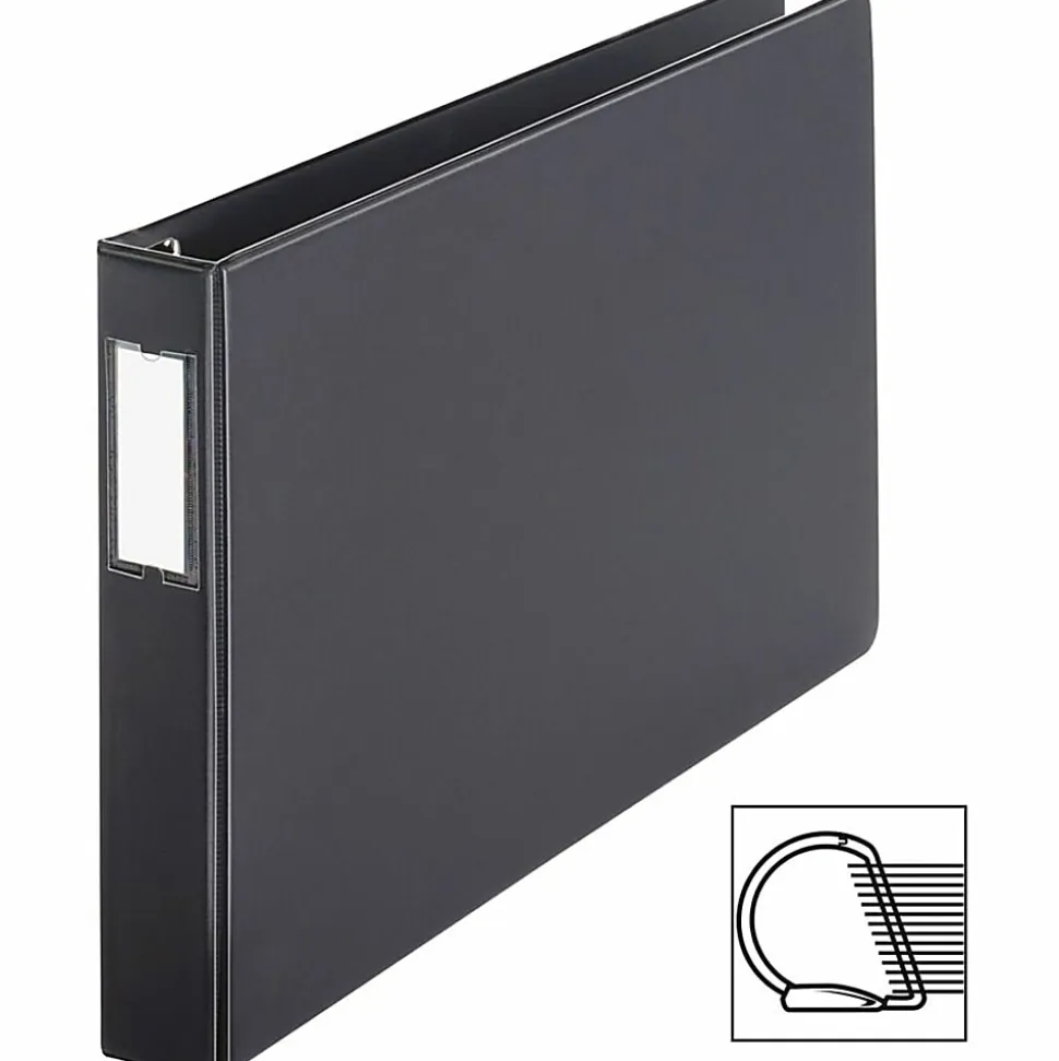 Cardinal® EasyOpen™ Tabloid Reference 3-Ring Binder, 1 1/2" Slant Rings, Black
