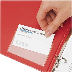 Cardinal® HOLDit!® Business Card Pockets, Top Loading, 3 3/4" x 2 3/8", Pack Of 10