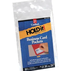 Cardinal® HOLDit!® Business Card Pockets, Top Loading, 3 3/4