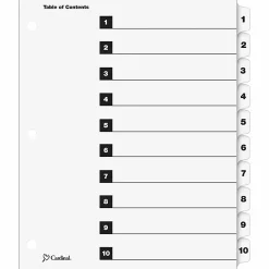 Cardinal® OneStep® Index System, 1-10 Tab, Clear
