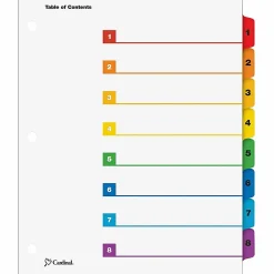 Cardinal® OneStep® Index System, 1-8 Tab, Multicolor