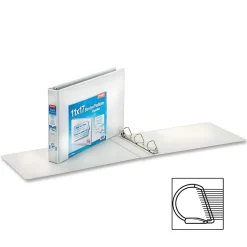 Cardinal® Slant-D® Ring Tabloid ClearVue™ 3-Ring Binder, 1 1/2" D-Rings, 64% Recycled, White