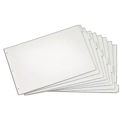 Cardinal® Tabloid Paper Index Dividers, 11" x 17", 8-Tab, Clear