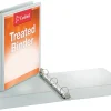 Cardinal Treated ClearVue™ Locking 3-Ring Binder, 4" D-Rings, 52% Recycled, White