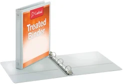 Cardinal Treated ClearVue™ Locking 3-Ring Binder, 1" Round Rings, 52% Recycled, White
