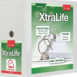 Cardinal® XtraLife™ ClearVue™ Nonstick Locking Slant 3-Ring Binder, 6
