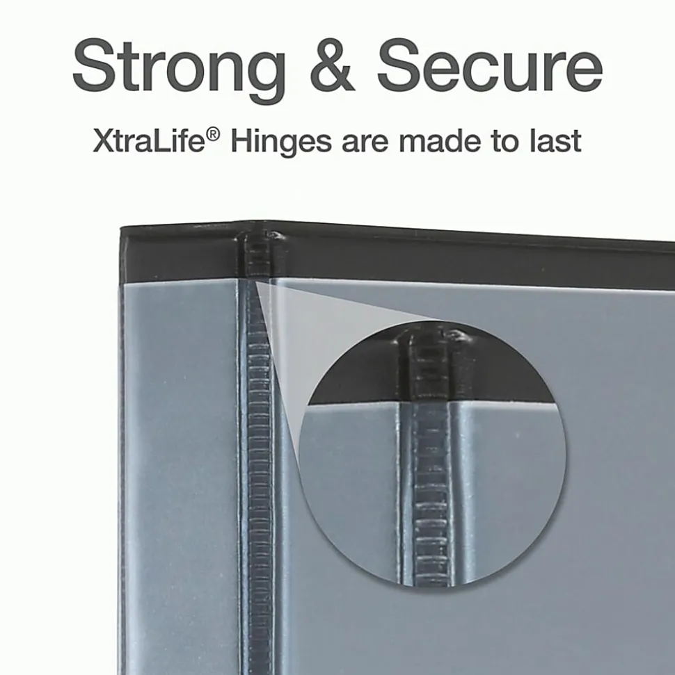Cardinal® XtraLife™ Locking Slant-D® Ring 3-Ring Binder, 1" D-Rings, Black