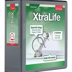 Cardinal® XtraLife™ Locking Slant-D® Ring 3-Ring Binder, 4" D-Rings, Black
