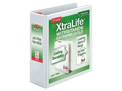 Cardinal® XtraLife™ Locking Slant-D® Ring 3-Ring Binder, 3" D-Rings, White