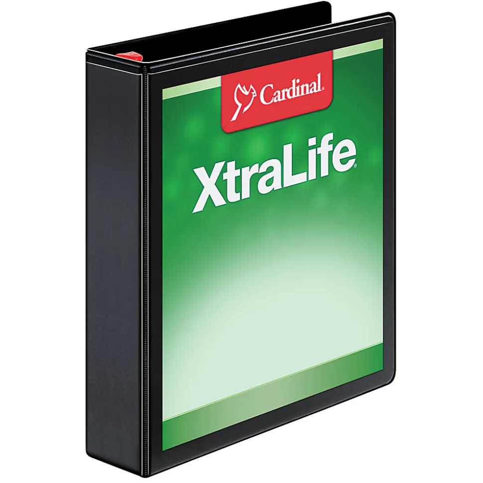 Cardinal® XtraLife™ Locking Slant-D® Ring 3-Ring Binder, 1 1/2" D-Rings, Black