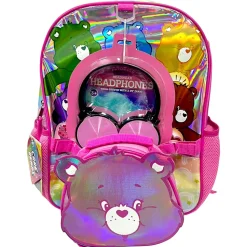 Care Bears 3-Piece Backpack Set With Headphones, Pink
