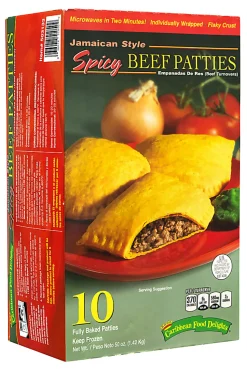 Caribbean Food Delights Jamaican-Style Spicy Beef Empanadas, Box Of 10 Empanadas