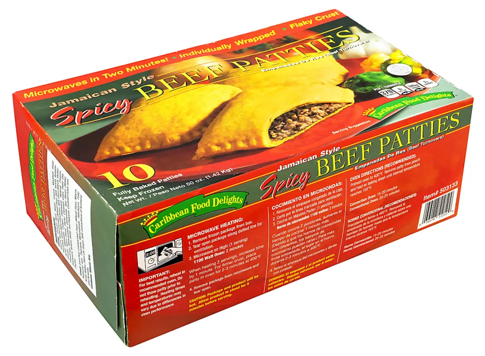 Caribbean Food Delights Jamaican-Style Spicy Beef Empanadas, Box Of 10 Empanadas