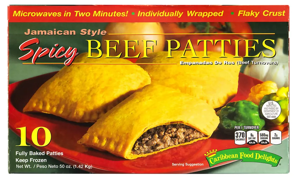 Caribbean Food Delights Jamaican-Style Spicy Beef Empanadas, Box Of 10 Empanadas