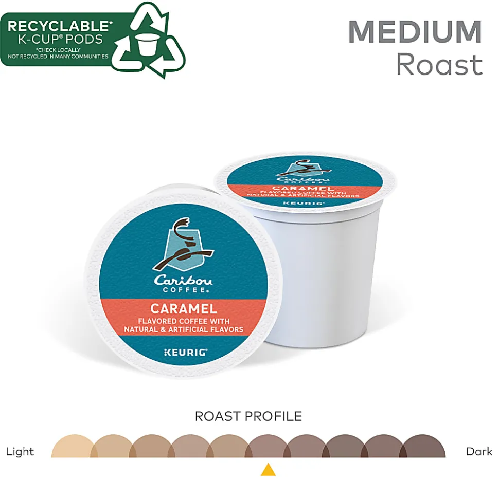 Caribou Coffee® Single-Serve Coffee K-Cup®, Caramel Hideaway, Carton Of 24