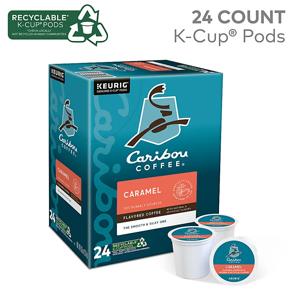 Caribou Coffee® Single-Serve Coffee K-Cup®, Caramel Hideaway, Carton Of 24