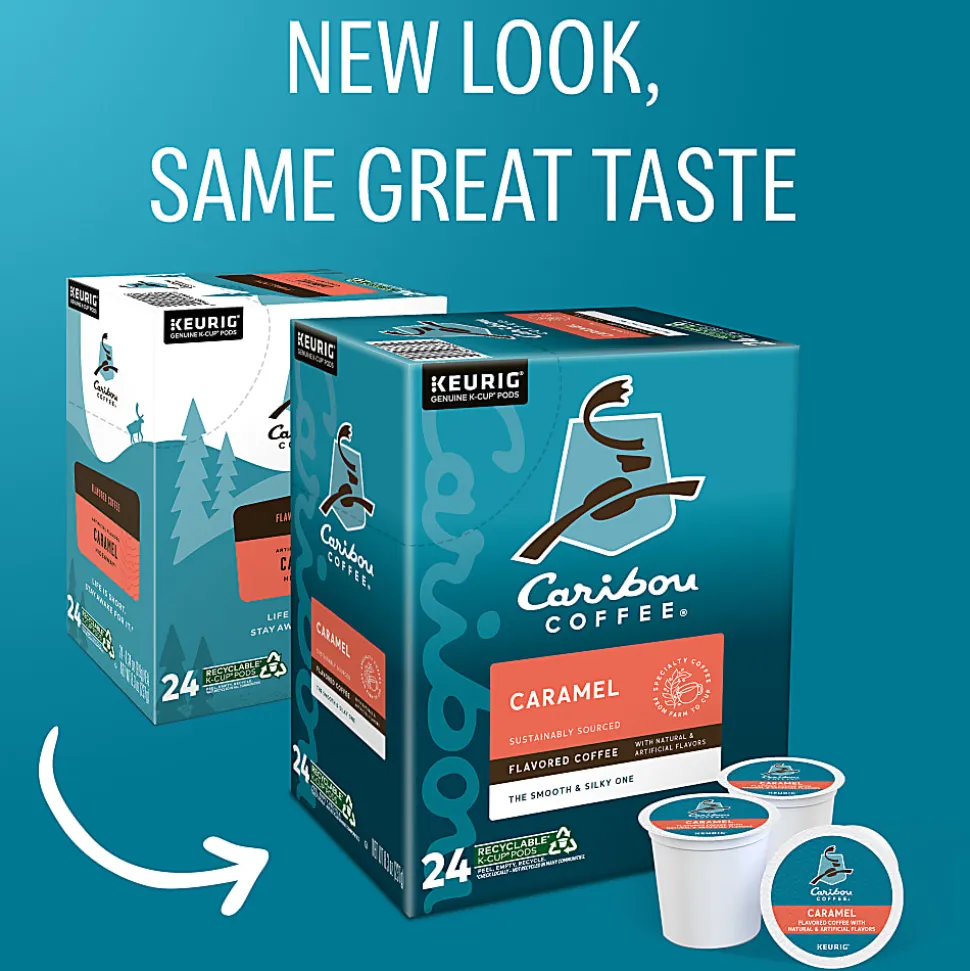 Caribou Coffee® Single-Serve Coffee K-Cup®, Caramel Hideaway, Carton Of 24