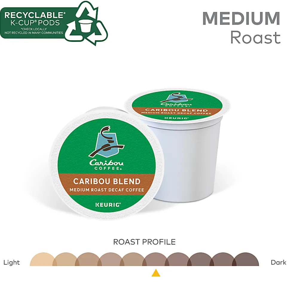 Caribou Coffee® Single-Serve Coffee K-Cup® Pods, Decaffeinated, Caribou Blend, Carton Of 24