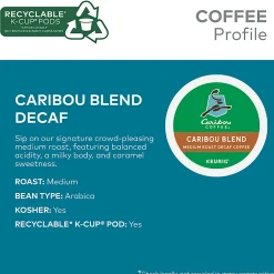 Caribou Coffee® Single-Serve Coffee K-Cup® Pods, Decaffeinated, Caribou Blend, Carton Of 24