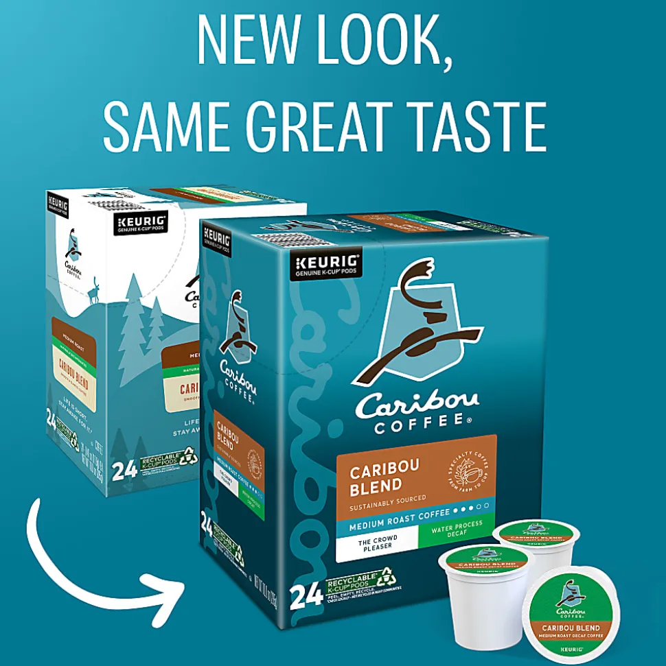 Caribou Coffee® Single-Serve Coffee K-Cup® Pods, Decaffeinated, Caribou Blend, Carton Of 24