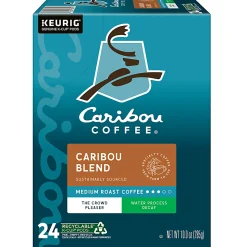 Caribou Coffee® Single-Serve Coffee K-Cup® Pods, Decaffeinated, Caribou Blend, Carton Of 24