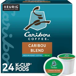 Caribou Coffee® Single-Serve Coffee K-Cup® Pods, Decaffeinated, Caribou Blend, Carton Of 24