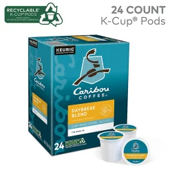 Caribou Coffee® Single-Serve Coffee K-Cup® Pods, Daybreak Morning Blend, Carton Of 24