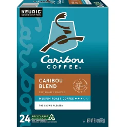 Caribou Coffee® Single-Serve Coffee K-Cup®, Caribou Blend, 96 Count (4 Packs of 24)