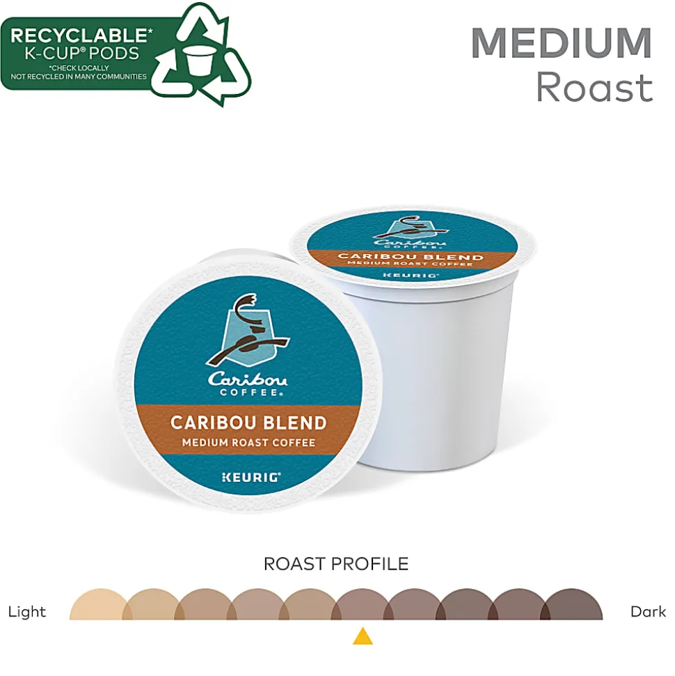Caribou Coffee® Single-Serve Coffee K-Cup®, Caribou Blend, 96 Count (4 Packs of 24)