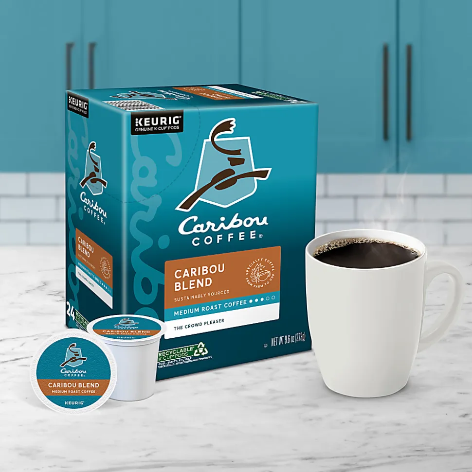 Caribou Coffee® Single-Serve Coffee K-Cup®, Caribou Blend, 96 Count (4 Packs of 24)