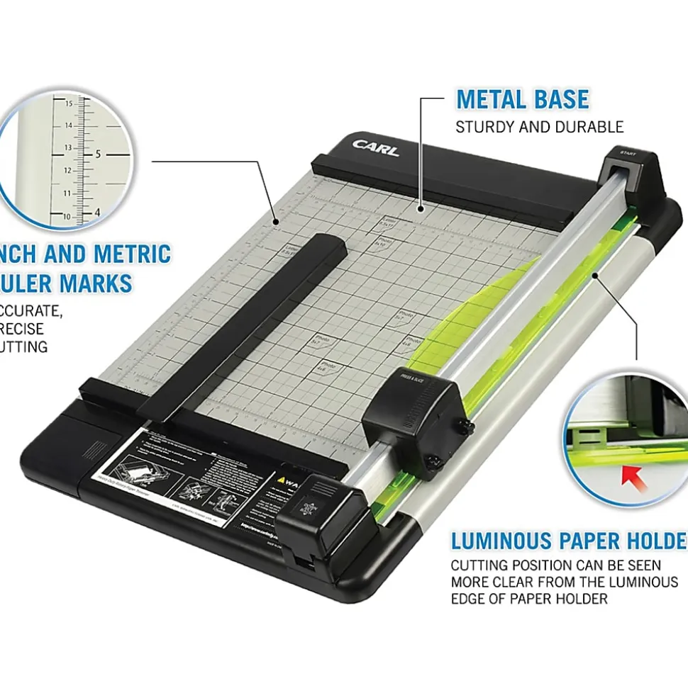 Carl® DC-210 Heavy-Duty Rotary Paper Trimmer, 12"