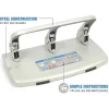 CARL HC340 Medium-Duty 3-Hole Punch, Gray