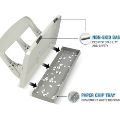 CARL HC340 Medium-Duty 3-Hole Punch, Gray
