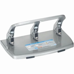 CARL HC340 Medium-Duty 3-Hole Punch, Gray