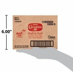 Carnation Half-And-Half Liquid Coffee Creamer, Original Flavor, 0.3 Oz Single Serve, 360/Pack