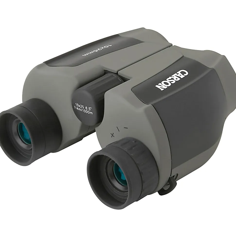 CARSON ScoutPlus 10x 25mm Compact Porro Prism Binoculars, Gray, 1