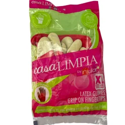 Casa Limpia Anti-Slip High-Quality Latex Gloves, XL, Pink/White, 1 Pair Per Pack